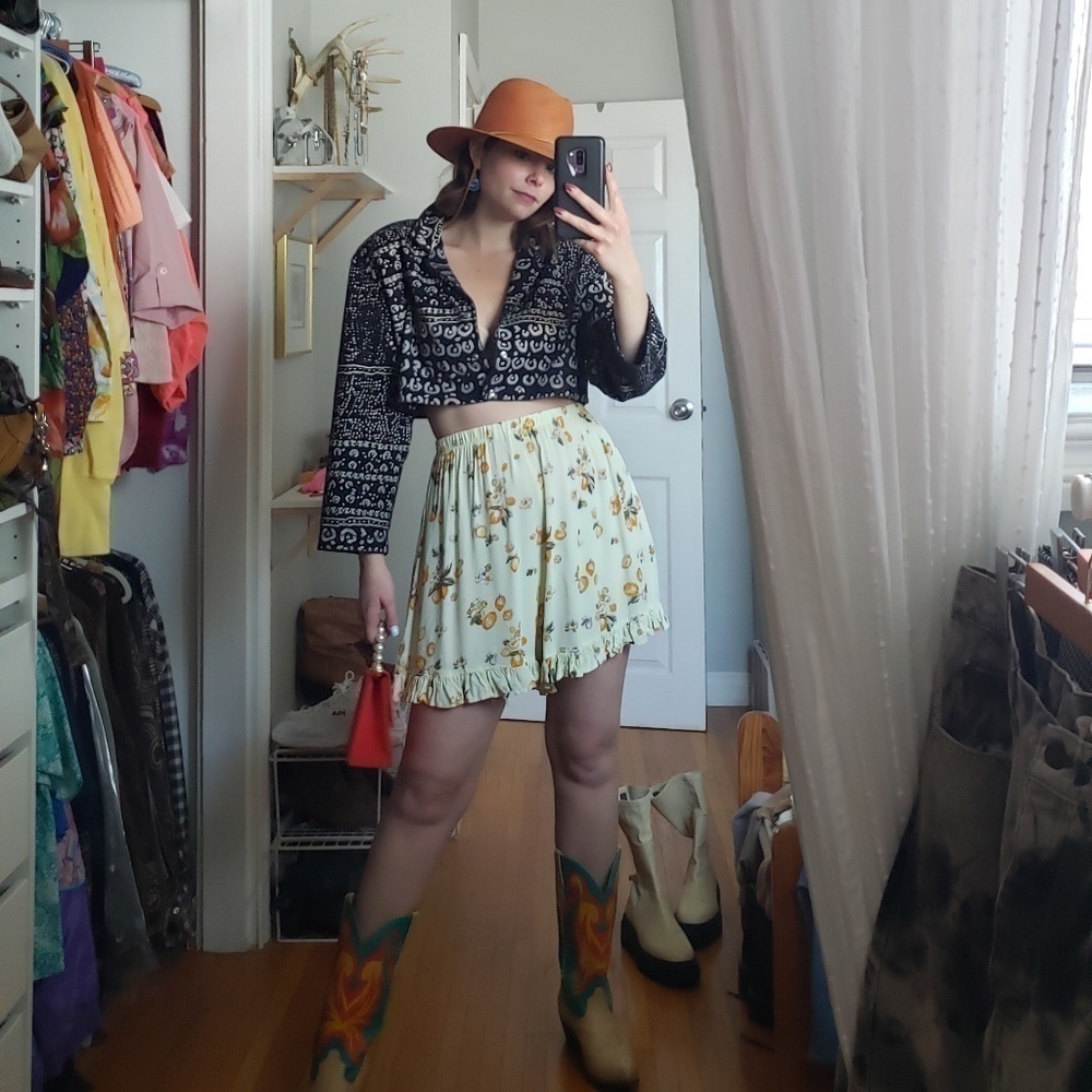 80's Le Chataeu blazer cropped vintage 90s jacket abstract crop - Picture 3 of 13